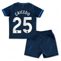 Maglie da calcio Chelsea Moises Caicedo #25 Seconda Maglia Bambino 2023-24 Manica Corta (+ Pantaloni corti)